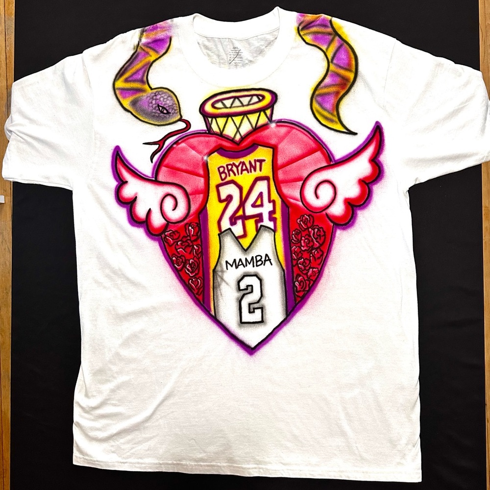 Men’s airbrush one of one Mamba Kobe Bryant tshirt Lakers Y2K Jersey